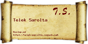 Telek Sarolta névjegykártya